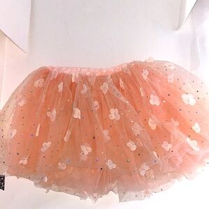 Claire’s girls pink sparkly butterfly stretch band tutu fits sizes 4-6